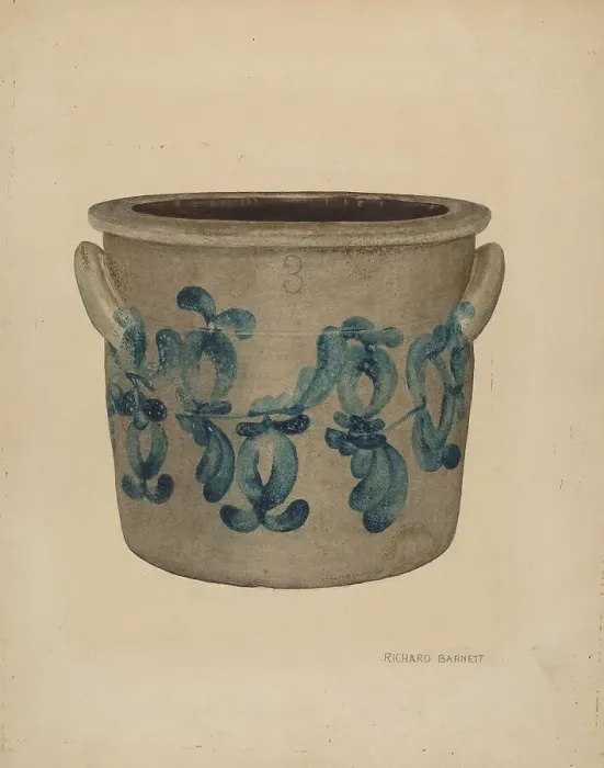 Framed Print : Stoneware Jar, c. 1937. Creator: Richard Barnett Framed Print : Stoneware Jar, c. 1937. Creator: Richard Barnett