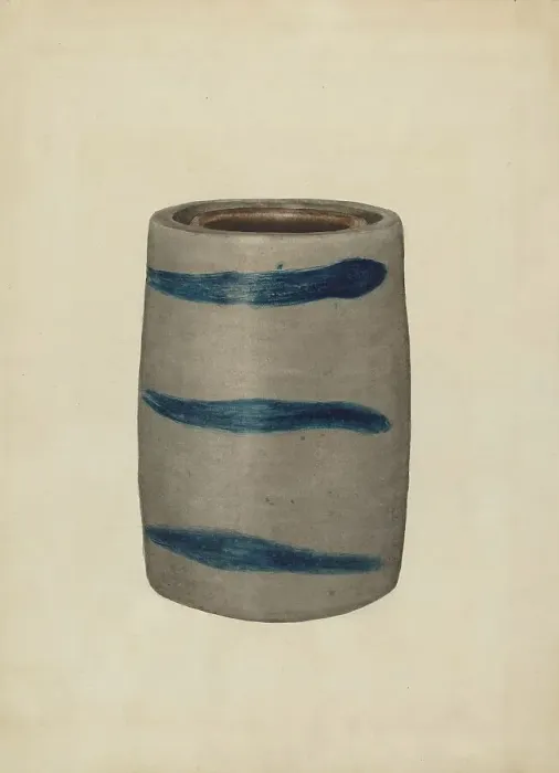 Framed Print : Stoneware Jar, c. 1937. Creator: Richard Barnett Framed Print : Stoneware Jar, c. 1937. Creator: Richard Barnett