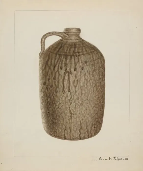 Framed Print : Stoneware Jar, c. 1938. Creator: Annie B Johnston Framed Print : Stoneware Jar, c. 1938. Creator: Annie B Johnston