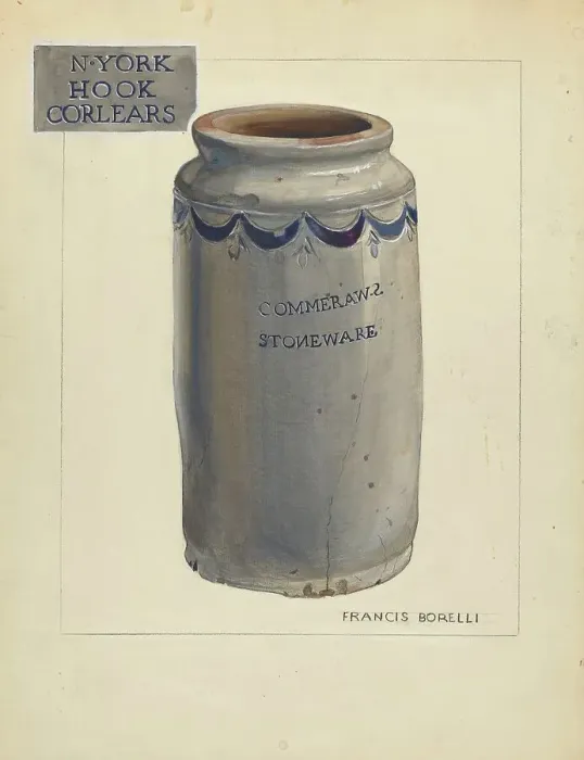 Framed Print : Stoneware Jar, c. 1940. Creator: Francis Borelli Framed Print : Stoneware Jar, c. 1940. Creator: Francis Borelli