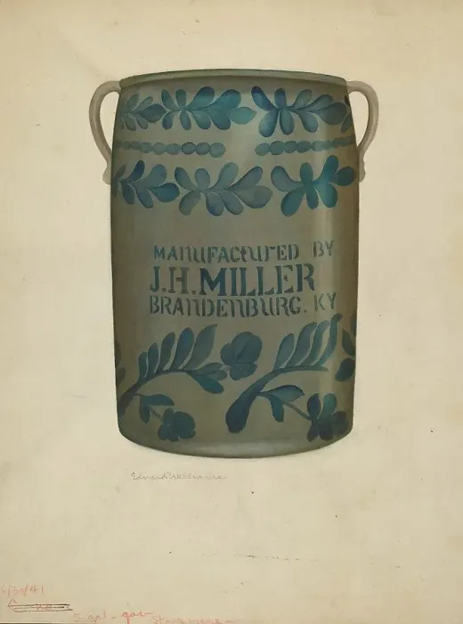 Framed Print : Stoneware Jar, c. 1941. Creator: Edward D. Williams Framed Print : Stoneware Jar, c. 1941. Creator: Edward D. Williams