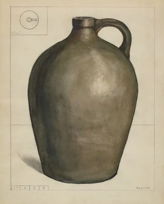 Framed Print : Stoneware Jug, c. 1936. Creator: Edgar L. Pearce Framed Print : Stoneware Jug, c. 1936. Creator: Edgar L. Pearce