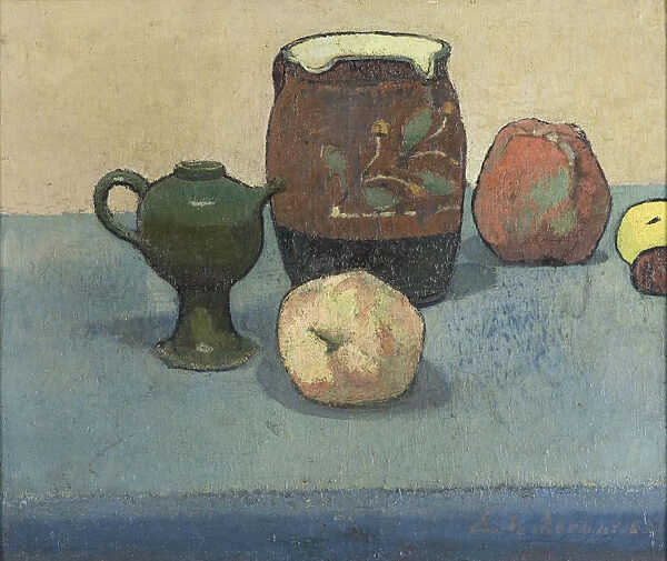 Stoneware pots and apples
