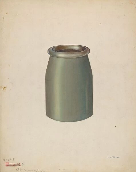 Stoneware Quart Jar, 1941. Creator: Lon Cronk