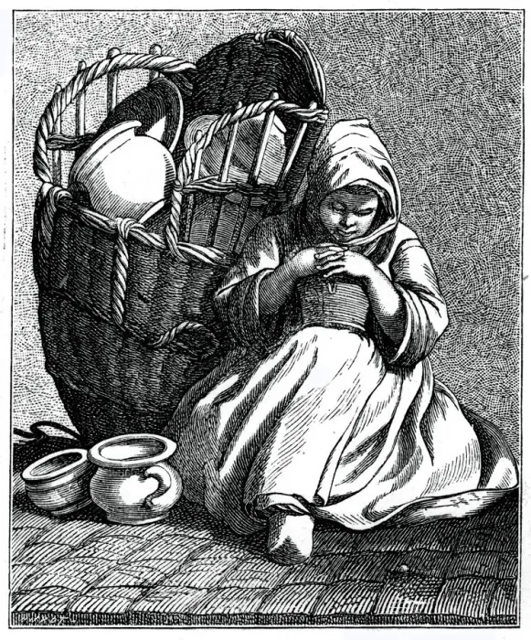 Framed Print : Stoneware for sale!, 1737-1742. Artist: Bouchardon Framed Print : Stoneware for sale!, 1737-1742. Artist: Bouchardon