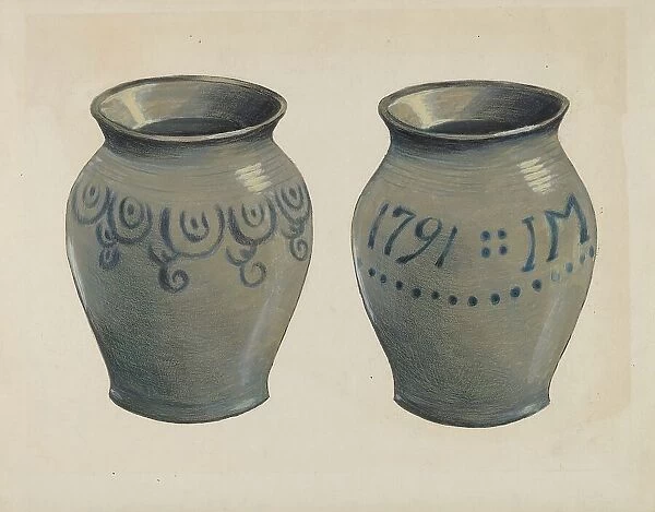 Stoneware Vase, c. 1936. Creator: Carl Weiss