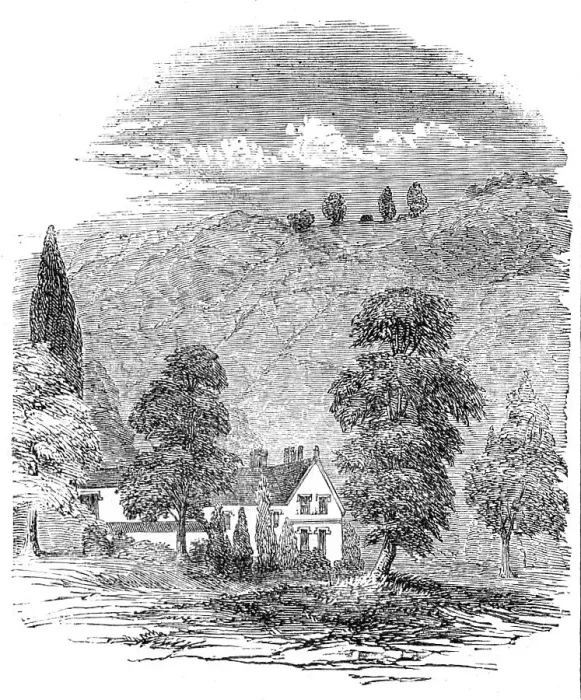 Framed Print : Stoney Middleton, the Seat of the late Lord Denman, 1854. Creator: Unknown Framed Print : Stoney Middleton, the Seat of the late Lord Denman, 1854. Creator: Unknown