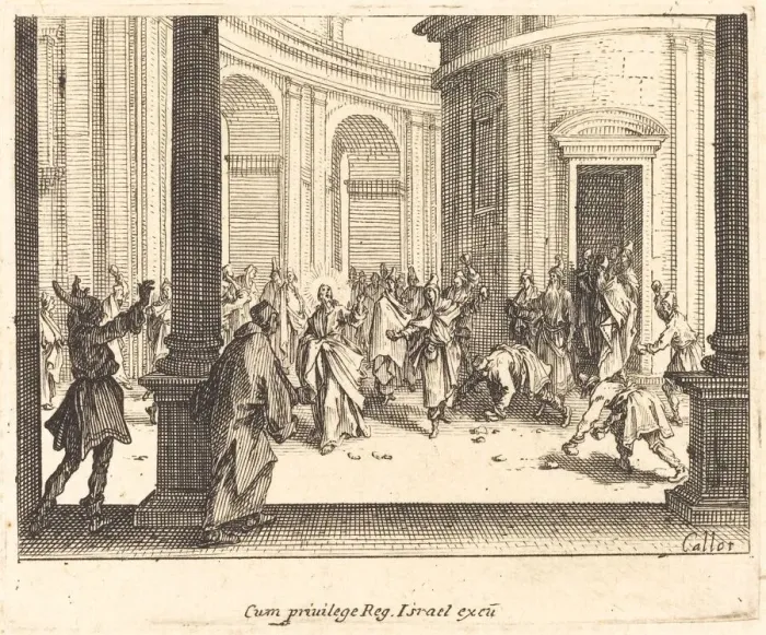 Framed Print : Stoning of Jesus, 1635. Creator: Jacques Callot
