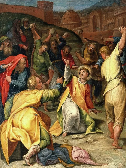 Framed Print : The stoning of St Stephen. Creator: Lorenzo Sabatini Framed Print : The stoning of St Stephen. Creator: Lorenzo Sabatini