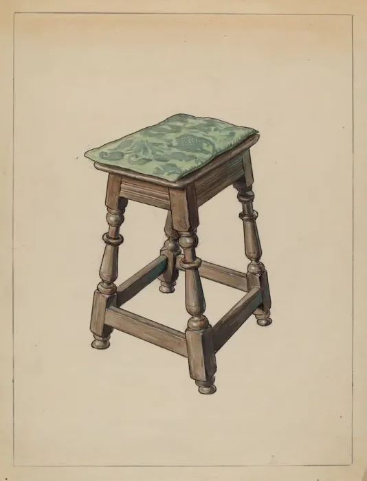 Framed Print : Stool, 1936. Creator: M. Rosenshield-von-Paulin Framed Print : Stool, 1936. Creator: M. Rosenshield-von-Paulin