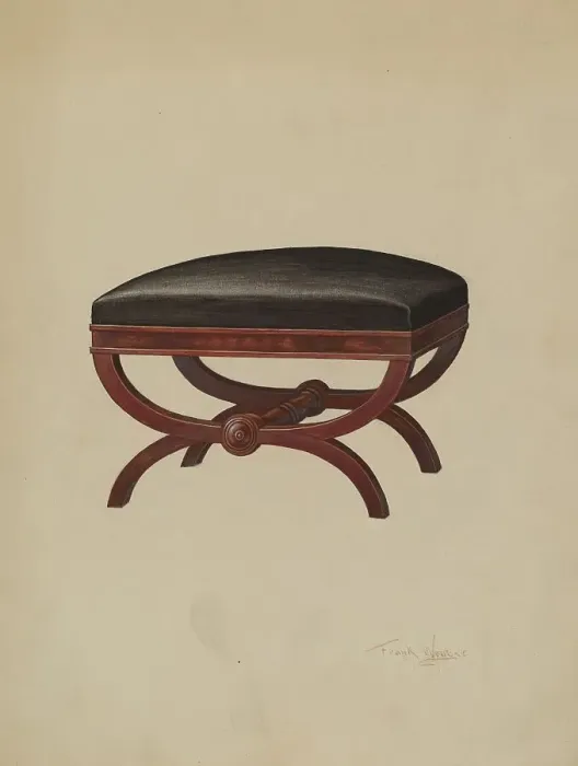 Framed Print : Stool, c. 1937. Creator: Frank Wenger Framed Print : Stool, c. 1937. Creator: Frank Wenger