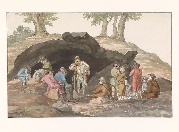 Stop at the Grotta delle Capre on the border at Nemorosa and Fredda, 1778. Creator: Louis Ducros
