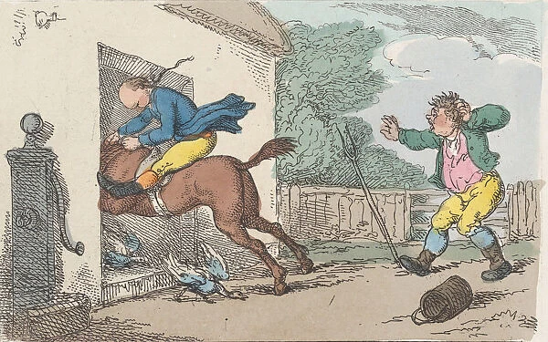 How to Stop a Horse at Pleasure, 1803. 1803. Creator: Thomas Rowlandson