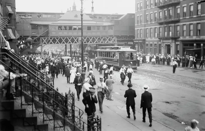 Framed Print : Stopping cars - St. R'Y Strike 1916, 1916. Creator: Bain News Service Framed Print : Stopping cars - St. R'Y Strike 1916, 1916. Creator: Bain News Service