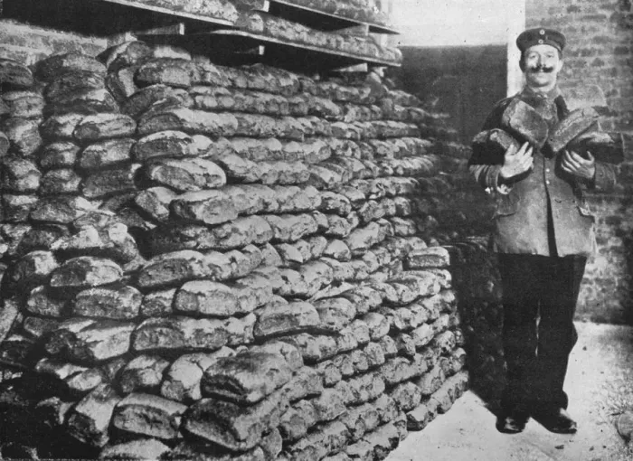 Framed Print : A store of war bread for the German troops, 1915 Framed Print : A store of war bread for the German troops, 1915