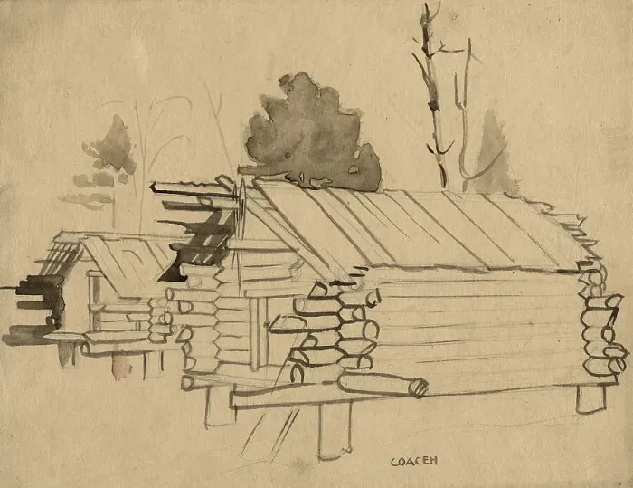 Framed Print : Storehouses, Selkups, 1920. Creator: A. G. Vargin Framed Print : Storehouses, Selkups, 1920. Creator: A. G. Vargin