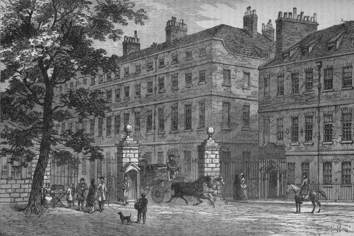 Framed Print : Storeys Gate, St Jamess Park, Westminster, London, c1820 (1878) Framed Print : Storeys Gate, St Jamess Park, Westminster, London, c1820 (1878)