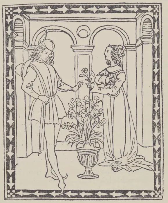 Framed Print : Storia di due amanti (Tale of Two Lovers), ca. 1495-1500. Creator: Unknown Framed Print : Storia di due amanti (Tale of Two Lovers), ca. 1495-1500. Creator: Unknown