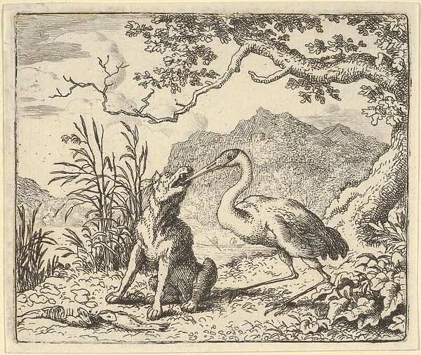 The Stork Removes a Bone from the Wolfs Throat from Hendrick van Alcmars Renard The F