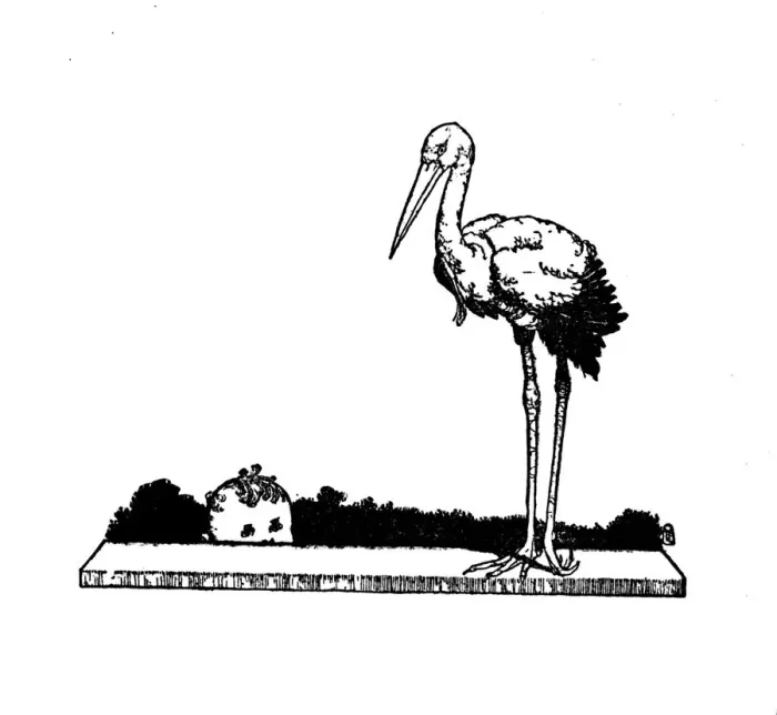Framed Print : Stork! Stork! Long-Legged Stork!, c1930. Artist: W Heath Robinson Framed Print : Stork! Stork! Long-Legged Stork!, c1930. Artist: W Heath Robinson