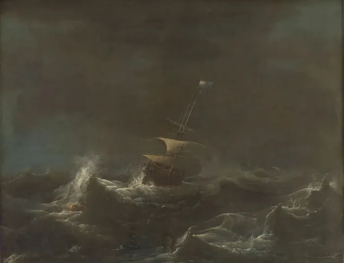 Framed Print : A Storm, 1646-1708. Creator: Ludolf Backhuysen I Framed Print : A Storm, 1646-1708. Creator: Ludolf Backhuysen I