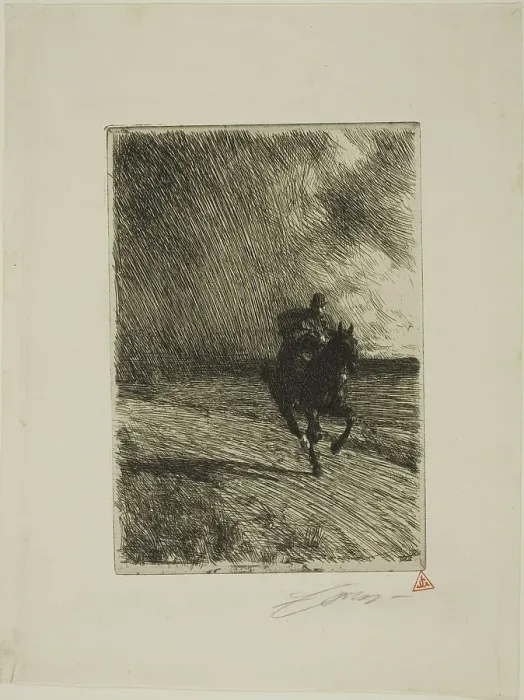 Framed Print : Storm, 1891. Creator: Anders Leonard Zorn Framed Print : Storm, 1891. Creator: Anders Leonard Zorn