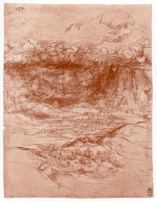 Framed Print : Storm in the Alps, c1503-1505. Artist: Leonardo da Vinci Framed Print : Storm in the Alps, c1503-1505. Artist: Leonardo da Vinci