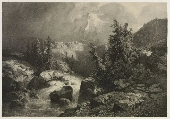 Framed Print : Storm in the Alps. Creator: Alexandre Calame (Swiss, 1810-1864) Framed Print : Storm in the Alps. Creator: Alexandre Calame (Swiss, 1810-1864)