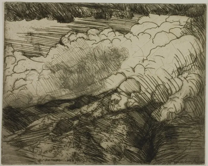 Framed Print : Storm in the Alps, Switzerland, 1908. Creator: Donald Shaw MacLaughlan Framed Print : Storm in the Alps, Switzerland, 1908. Creator: Donald Shaw MacLaughlan