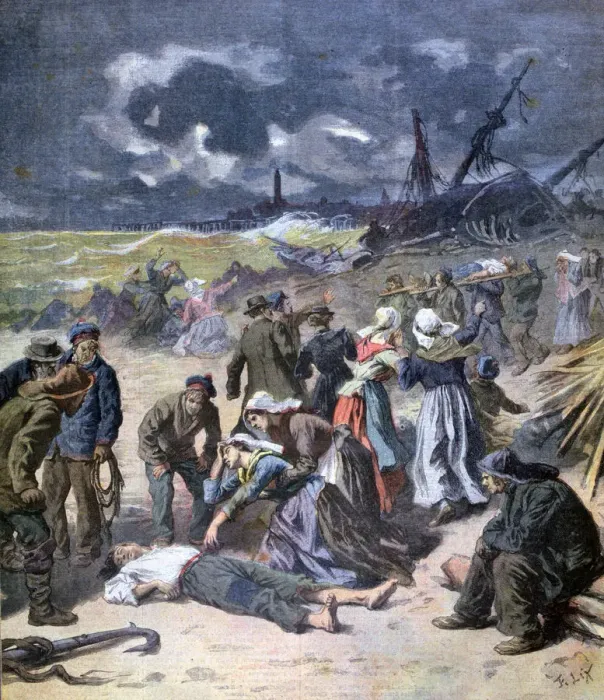 Framed Print : A Storm at Calais, France, 1893. Artist: Frederic Lix Framed Print : A Storm at Calais, France, 1893. Artist: Frederic Lix