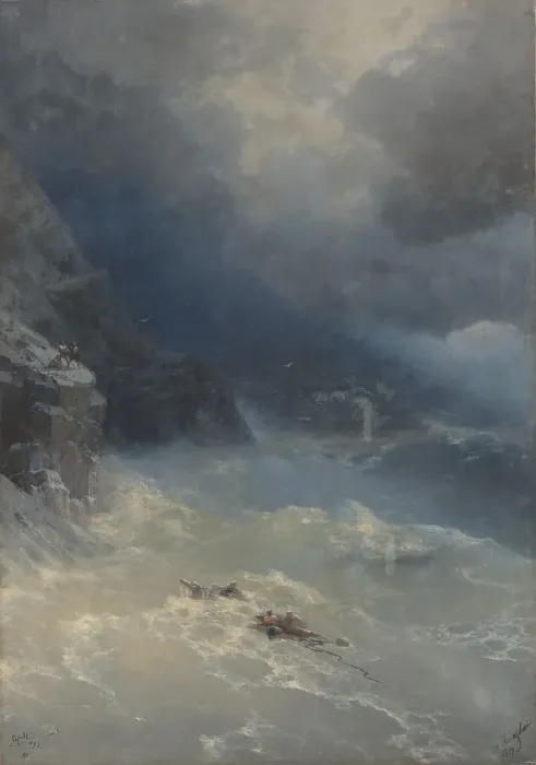 Framed Print : Storm at Cape Aya, 1899. Creator: Aivazovsky; Ivan Konstantinovich (1817-1900) Framed Print : Storm at Cape Aya, 1899. Creator: Aivazovsky; Ivan Konstantinovich (1817-1900)