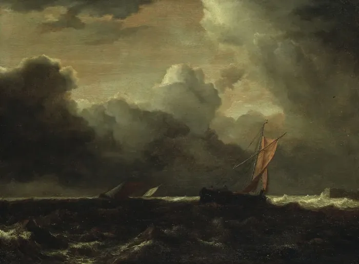Framed Print : Storm Clouds over the Sea, mid-late 17th century. Creator: Jacob van Ruisdael Framed Print : Storm Clouds over the Sea, mid-late 17th century. Creator: Jacob van Ruisdael