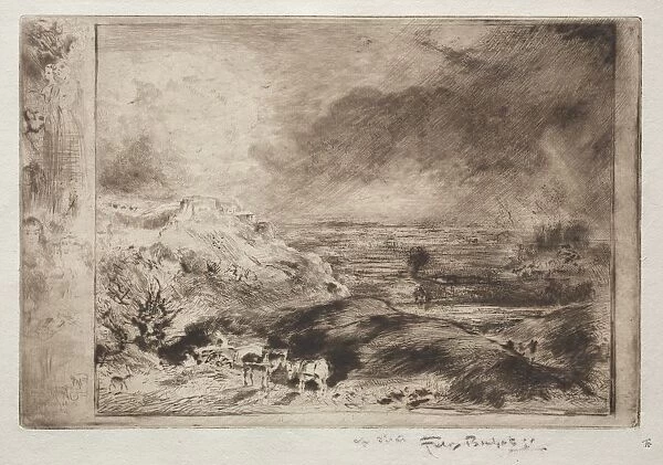 The Storm, after Constable, c. 1875. Creator: Felix Hilaire Buhot (French, 1847-1898)