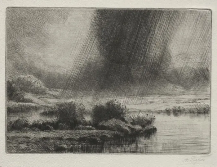 Framed Print : A Storm. Creator: Alphonse Legros (French, 1837-1911) Framed Print : A Storm. Creator: Alphonse Legros (French, 1837-1911)