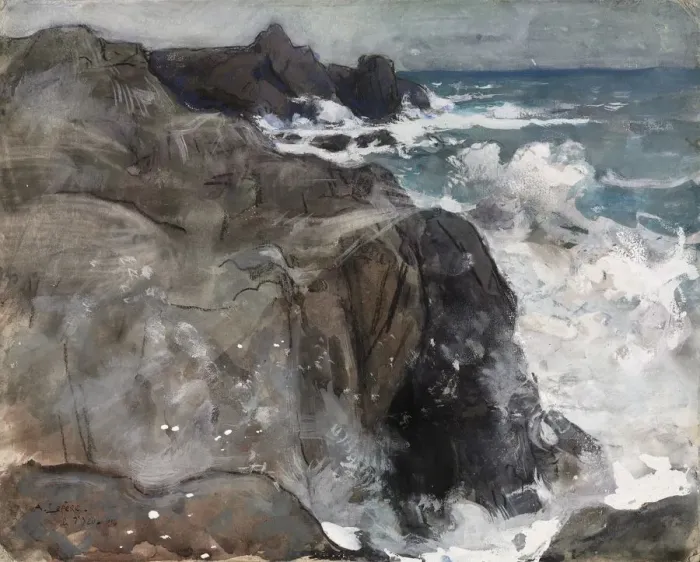 Framed Print : Storm on the Island of Yeu, 1916. Creator: Auguste Louis Lepere (French, 1849-1918) Framed Print : Storm on the Island of Yeu, 1916. Creator: Auguste Louis Lepere (French, 1849-1918)
