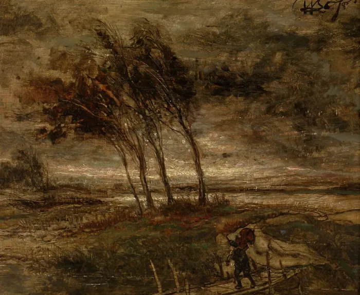 Framed Print : Storm Landscape, 1875. Creator: Willem Linnig II Framed Print : Storm Landscape, 1875. Creator: Willem Linnig II
