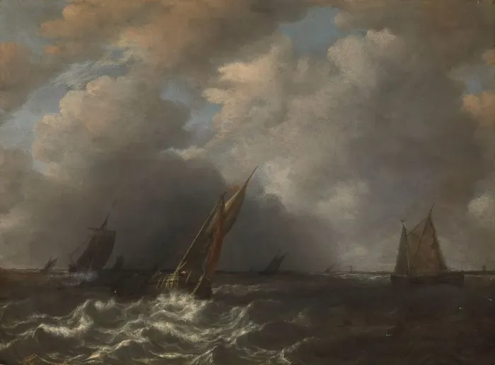 Framed Print : Storm on the Meuse River, 1668. Creator: Hendrik Martensz. Sorgh Framed Print : Storm on the Meuse River, 1668. Creator: Hendrik Martensz. Sorgh