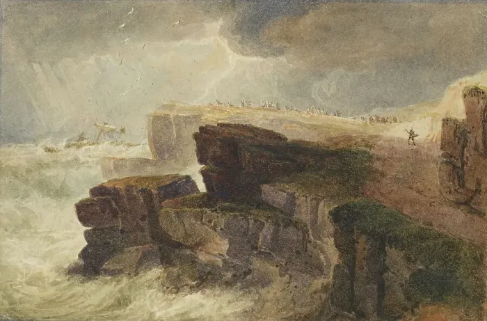 Framed Print : Storm off the Coast, Hastings, 1813. Creator: David Cox the Elder Framed Print : Storm off the Coast, Hastings, 1813. Creator: David Cox the Elder