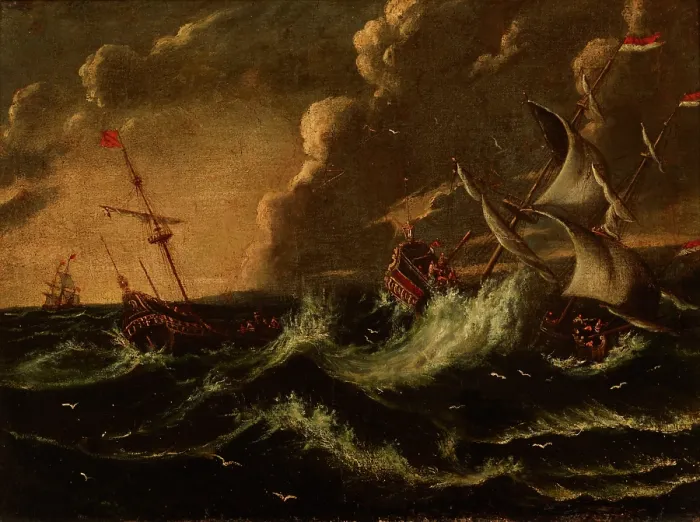 Framed Print : Storm at Sea, 2nd half of 17th century. Creator: Unknown Framed Print : Storm at Sea, 2nd half of 17th century. Creator: Unknown
