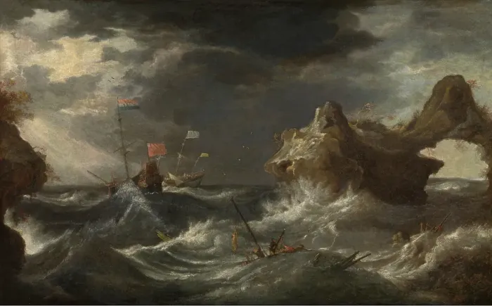 Framed Print : Storm at Sea, c1670-1700. Creator: Pieter Mulier the younger Framed Print : Storm at Sea, c1670-1700. Creator: Pieter Mulier the younger