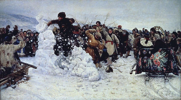 Storm of Snow Fortress, 1891. Artist: Surikov, Vasili Ivanovich (1848-1916)