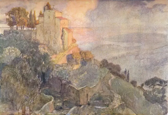 Framed Print : Storm at Sunset on the Rivera, c19th century. Artist: Joseph Walter West Framed Print : Storm at Sunset on the Rivera, c19th century. Artist: Joseph Walter West