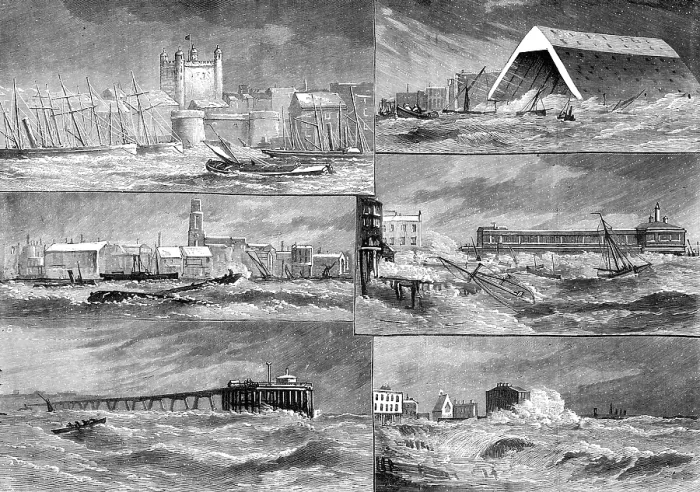 Framed Print : The Storm on the Thames, Tuesday, January 18, 1881. Creator: Unknown Framed Print : The Storm on the Thames, Tuesday, January 18, 1881. Creator: Unknown