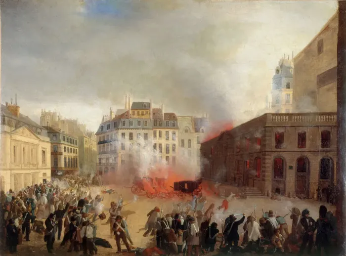 Framed Print : Storming of the Chateau d Eau at the Palais Royal in Paris, 24th February 1848, ca 1848 Framed Print : Storming of the Chateau d Eau at the Palais Royal in Paris, 24th February 1848, ca 1848