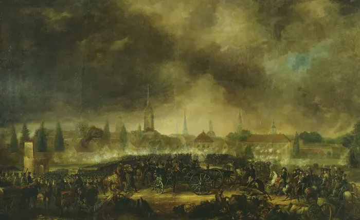 Framed Print : The Storming of Leipzig, 1818. Creator: Per Krafft the Younger Framed Print : The Storming of Leipzig, 1818. Creator: Per Krafft the Younger