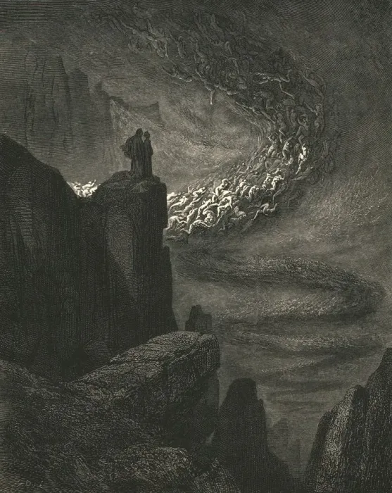 Framed Print : The stormy blast of hell with restless fury drives the spirits on, c1890. Creator Framed Print : The stormy blast of hell with restless fury drives the spirits on, c1890. Creator