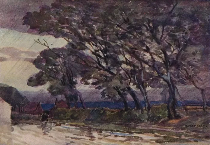 Framed Print : A Stormy Evening, c1890. Artist: Alfred Edward East Framed Print : A Stormy Evening, c1890. Artist: Alfred Edward East