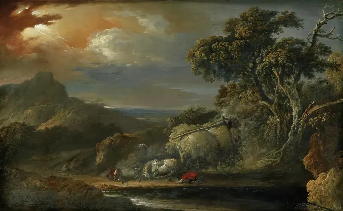 Framed Print : A Stormy landscape, 1740-1774. Creator: Christian Wilhelm Ernst Dietrich Framed Print : A Stormy landscape, 1740-1774. Creator: Christian Wilhelm Ernst Dietrich