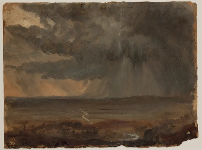Framed Print : Stormy Landscape, c1832. Creator: Thomas Cole Framed Print : Stormy Landscape, c1832. Creator: Thomas Cole