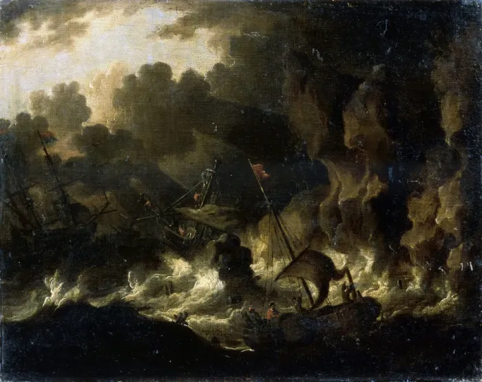 Framed Print : Stormy Sea, 17th century. Artist: Dutch Master Framed Print : Stormy Sea, 17th century. Artist: Dutch Master